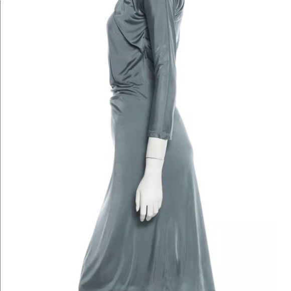 Elegant Roberto Cavalli Teal dress long sleeve - Picture 4 of 4